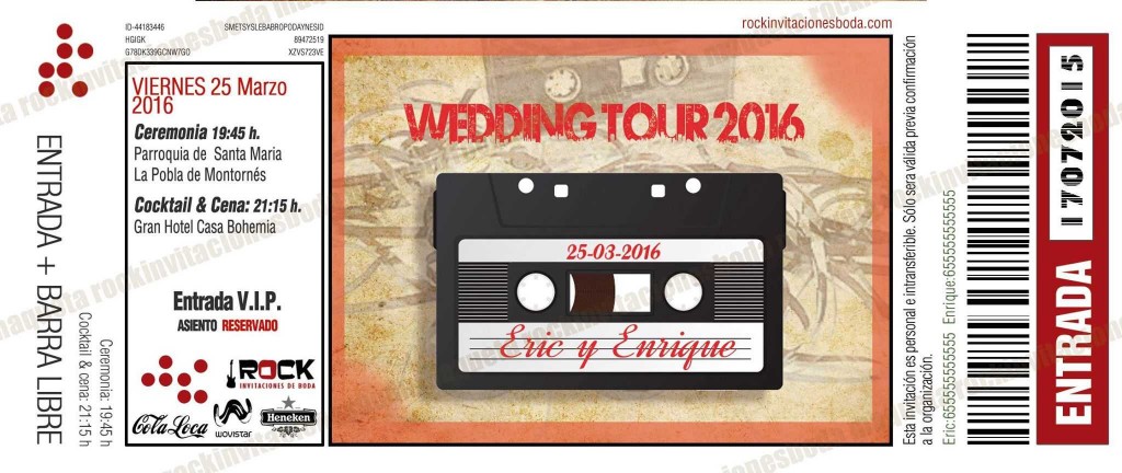 Invitaciones de boda cassette